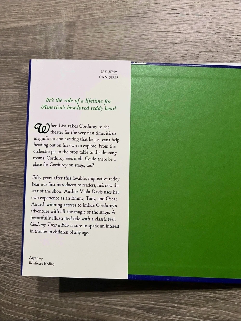 Corduroy Takes a Bow Hard Cover Book by Viola Davis and Don Freeman NEW